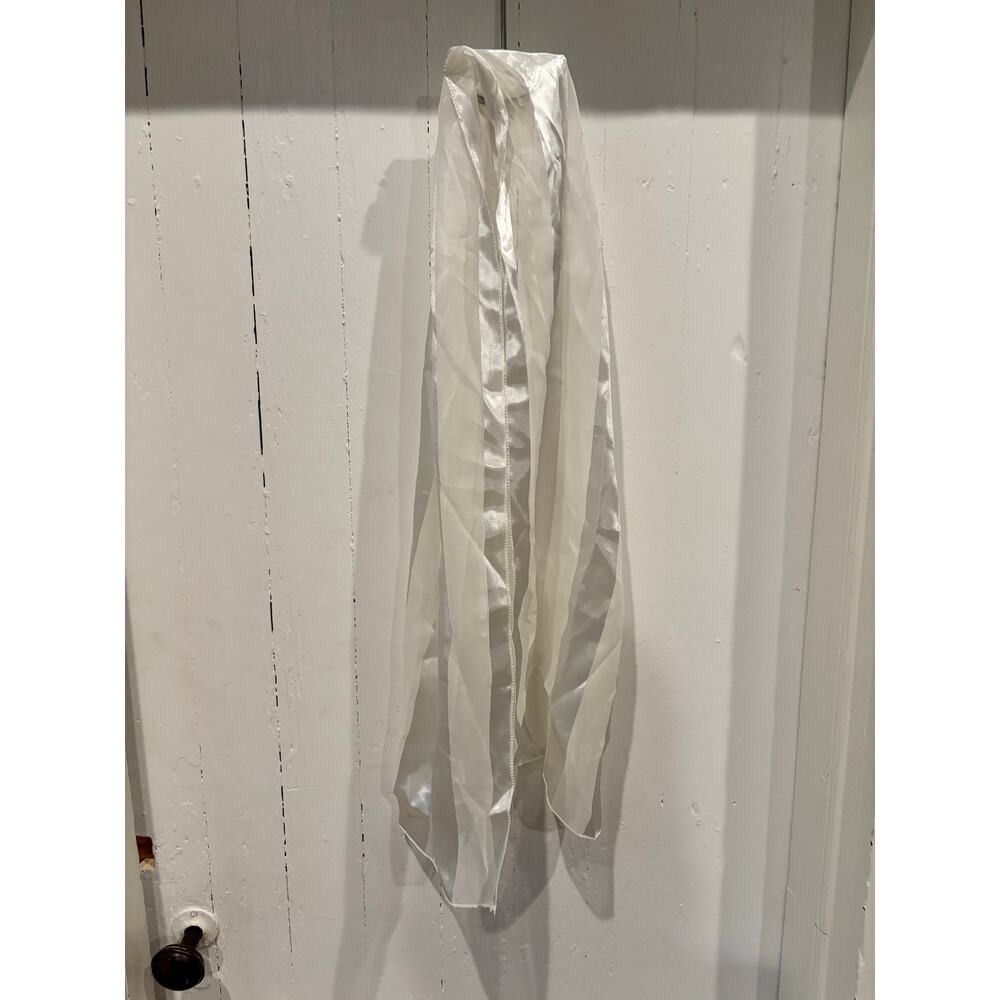 Silky Ivory White Two Tone Scarf